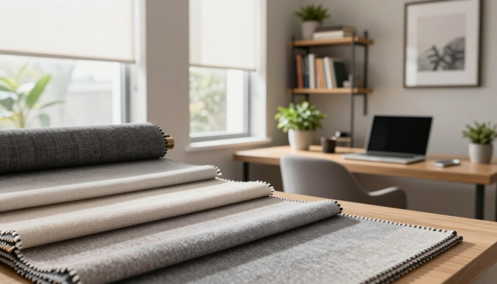 a diverse selection of roller shade fabric swatches